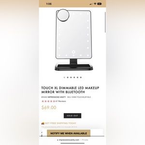 Impressions vanity touch screen mirror with Bluetooth connection